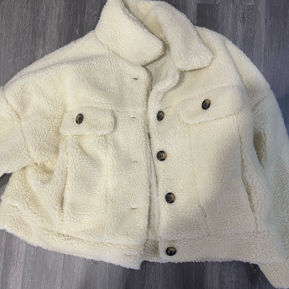LuLaRoe Cream Sherpa Jacket